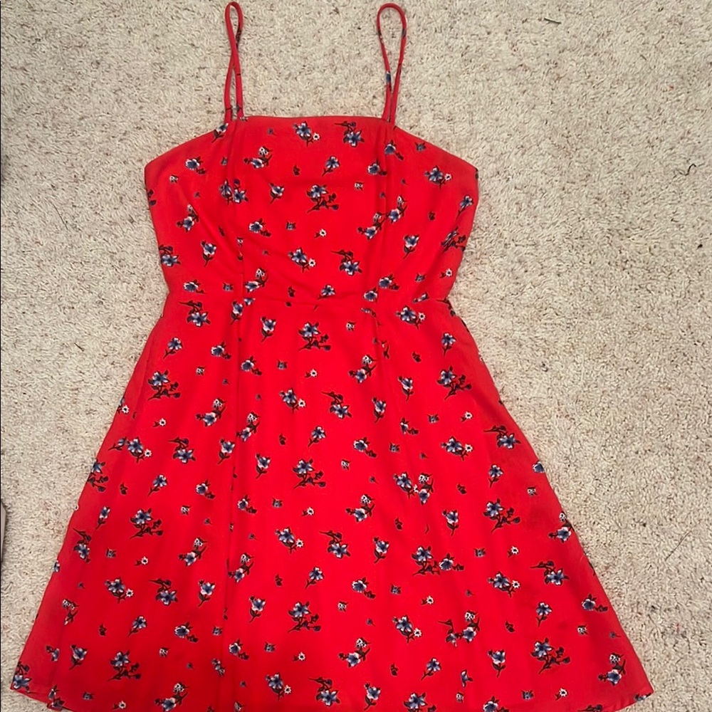Red Floral Mini Dress